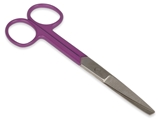 Show details for S/S STRAIGHT SCISSORS - purple ring - blunt/sharp - 14 cm