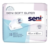Показать информацию о Seni Soft Super higiēniskie paladziņi, 5 gab. (40x60 cm)