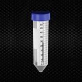 Vairāk informācijas par Konusveida polipropilēna mēģene 30 x 115 mm 50 ml, ar zilu skrūvējamu korķi, iespiestu gradāciju un rakstīšanas virsmu 100gb