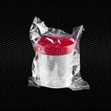 Показать информацию о Прозрачный полипропиленовый контейнер для мочи 120 мл с красной винтовой крышкой в индивидуальной упаковке STERILE R 100шт