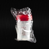 Показать информацию о Контейнер для мочи из полипропилена 150 мл с красной крышкой и этикеткой в индивидуальной упаковке STERILE R 100шт