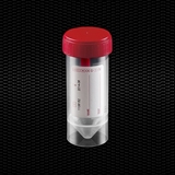 Vairāk informācijas par Polipropilēna fekāliju trauks 30 ml 27x80 mm ar sarkanu vāciņu un ar etiķeti Sterils R 100gb