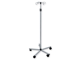 Show details for I.V.STAND ON 5 WHEELS TROLLEY - stainless steel - 4 s/s hooks, 1 pc.