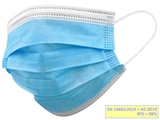 Vairāk informācijas par GISAFE 98% filtrējošā ķirurga maska 3 slāņu IIR tips ar cilpām - pieauguš. - gaiši zila - flowpack, 10 gab.