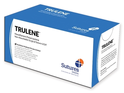 Picture of TRULENE NON ABSORB. SUTURE gauge 0 circle 1/2 needle 30 mm - 70 cm - blue, 12 pcs.