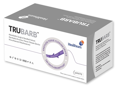 Picture of TRUBARB absorbable sutures, gauge 0, circle 1/2, needle 37mm, 30cm, violet, 6 pcs.