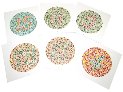 Picture of Gima test for color deficiency, 15 plates, adult, new numbers